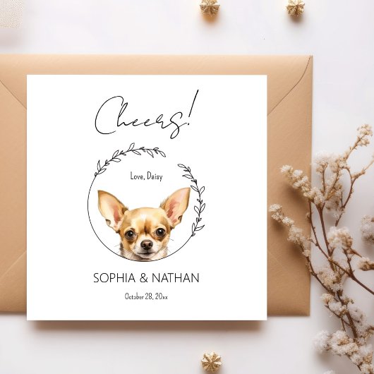 Simple Chihuahua Dog Wedding Cocktail Napkins Serviette