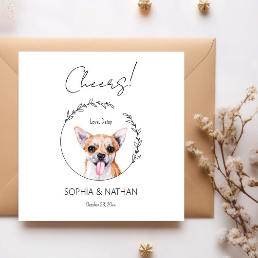 Simple Chihuahua Dog Wedding Cocktail Napkins Serviette
