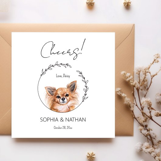 Simple Chihuahua Dog Wedding Cocktail Napkins Serviette