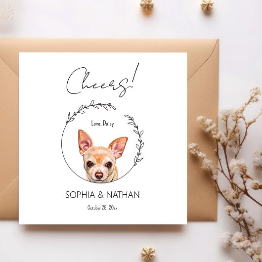 Simple Chihuahua Dog Wedding Cocktail Napkins Serviette