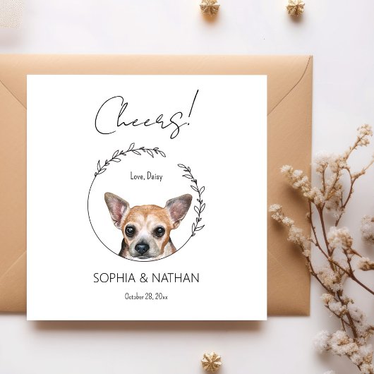 Simple Chihuahua Dog Wedding Cocktail Napkins Serviette