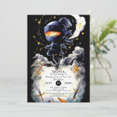 Simple Children Ninja Birthday Einladung (Stehend Vorderseite)