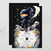 Simple Children Ninja Birthday Einladung (Vorne/Hinten)