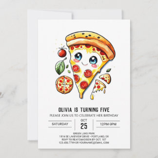 Simple Children Pizza Geburtstag Einladung