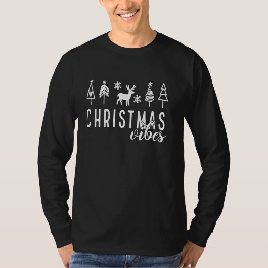 Simple Christmas Christmas Tree Christmas Vibes T-Shirt (Vorderseite)