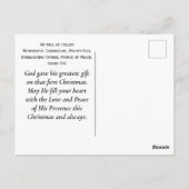 Simple Christmas Floral Bible Verse Isaiah 9:6 Postkarte (Rückseite)