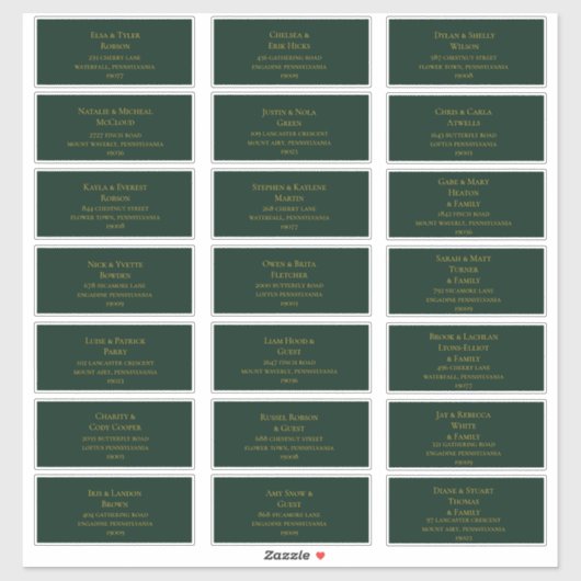 Simple Christmas Green | Guest Address Labels (Blatt)