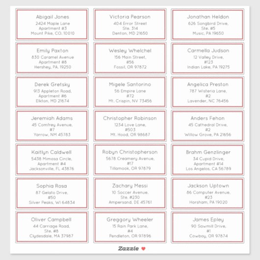 Simple Christmas Joy Holiday Guest Address Aufkleber (Blatt)