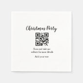 Simple christmas party website barcode QR add name Serviette (Vorderseite)