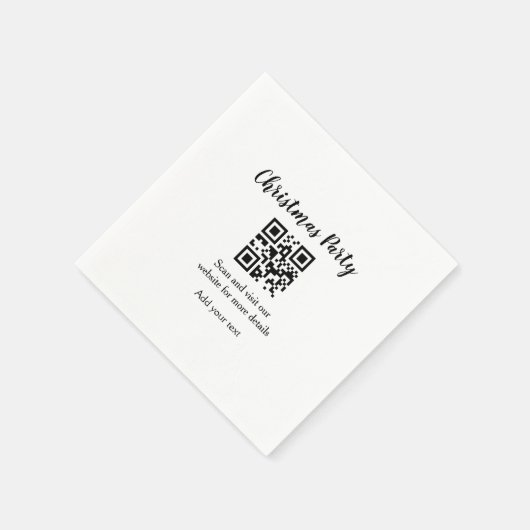 Simple christmas party website barcode QR add name Serviette (Ecke)