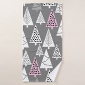 Simple Christmas pattern. Abstract gray and white Badehandtuch (Badehandtuch)