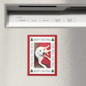 Simple Christmas Photo Frame of Funny Smiling Dog Magnet (In Situ (Geschirrspüler))