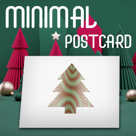 Simple Christmas Tree - Green Red White - Trippy Postkarte