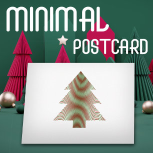 Simple Christmas Tree - Green Red White - Trippy Postkarte