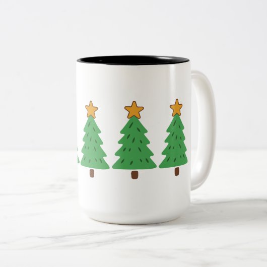Simple Christmas Tree Zweifarbige Tasse (VorderseiteRechts)
