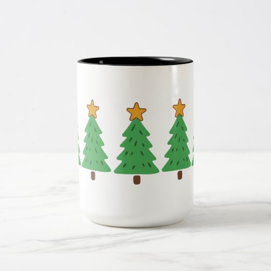 Simple Christmas Tree  Zweifarbige Tasse (Mittel)