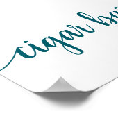 Simple Cigar Bar | Aquamarines Aqua Any Event Sign Poster (Ecke)