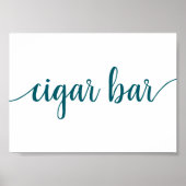 Simple Cigar Bar | Aquamarines Aqua Any Event Sign Poster (Vorne)