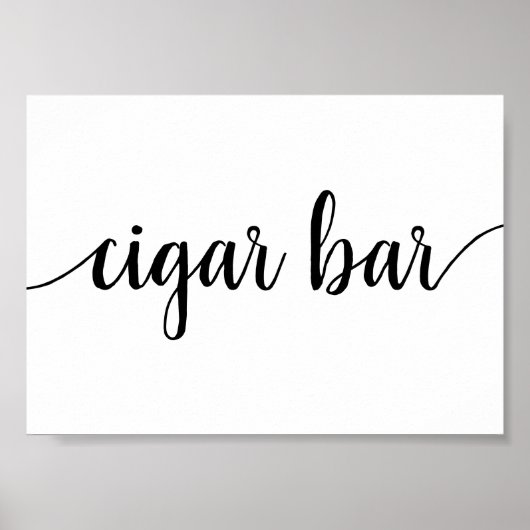 Simple Cigar Bar | Schwarzes Skript Jedes Ereignis Poster (Vorne)