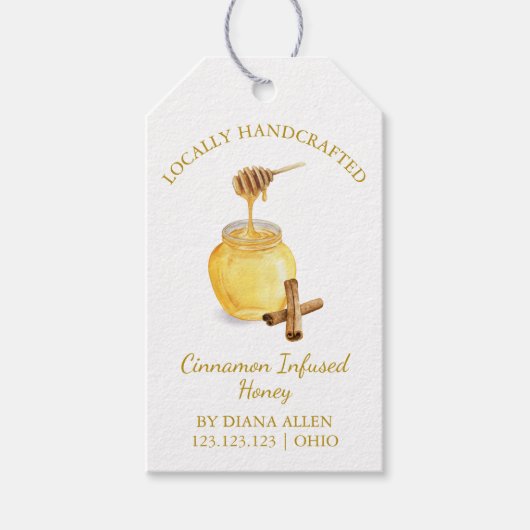 Simple Cinnamon Infused Honey Hang Tag l White Geschenkanhänger (Vorderseite)