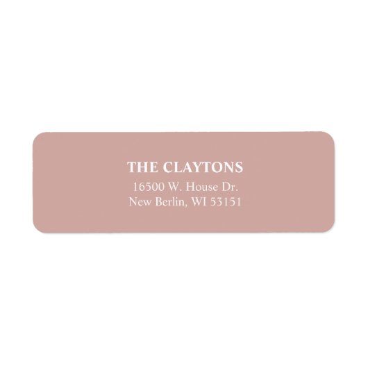 Simple Cinnamon Rose Rücksendeadressen-Aufkleber (Vorne)