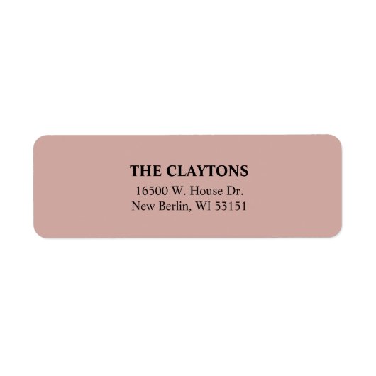 Simple Cinnamon Rose Rücksendeadressen-Aufkleber (Vorne)