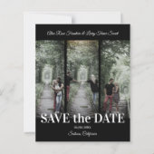 Simple Classic 3 Photos Collage Engaged Couple (Vorderseite)