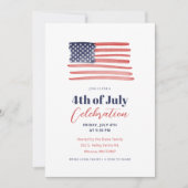 Simple Classic American Flag 4. Juli Party Einladung (Vorderseite)