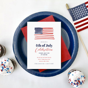 Simple Classic American Flag 4. Juli Party Einladung