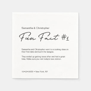 SImple Classic Black and White Spaß Fakt Hochzeit Serviette