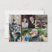 Simple Classic Black Frame Funeral Sympathy Photos Dankeskarte (Rückseite)