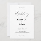 Simple Classic Black & White Wedding Invite Einladung (Vorderseite)