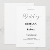 Simple Classic Black & White Wedding Invite Einladung (Vorne/Hinten)