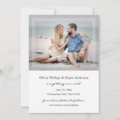 Simple Classic Border 2 Photo Elegant Wedding Save The Date (Rückseite)