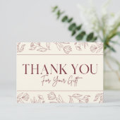 Simple classic Burgundy wedding thank you cards Dankeskarte (Stehend Vorderseite)