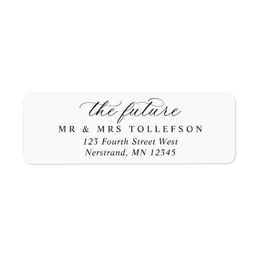 Simple Classic Calligraphy Wedding Return Address (Vorne)