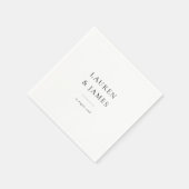 Simple Classic Couples Name & Date Wedding Serviette (Ecke)