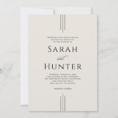 Simple Classic Elegant Ivory Typography Wedding Einladung (Vorderseite)