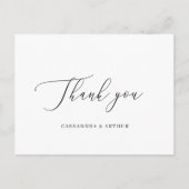 Simple Classic Elegant Wedding Vielen Dank Postkarte (Vorderseite)