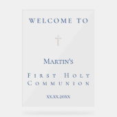 simple classic First Holy Communion welcome Acrylschild (Vorderseite)