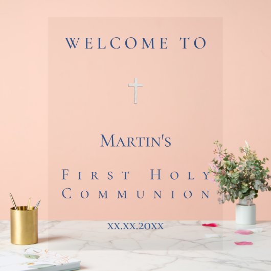 simple classic First Holy Communion welcome Acrylschild (Hochzeit)