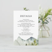 Simple Classic Forest Mountains Wedding Details Begleitkarte (Stehend Vorderseite)