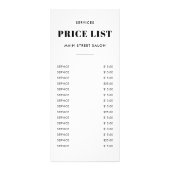 Simple Classic Hair Salon Photo Price List QR Code Werbekarte (Vorne)