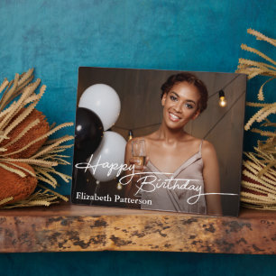 Simple Classic Happy Birthday Foto Fotoplatte