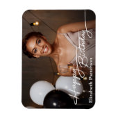 Simple Classic Happy Birthday Foto Magnet (Vertikal)