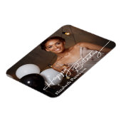 Simple Classic Happy Birthday Foto Magnet (Linke Seite)