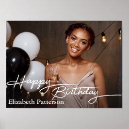 Simple Classic Happy Birthday Foto Poster