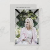 Simple Classic Lace Photo Funeral Service Mitteilungskarte (Vorne/Hinten)