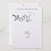 Simple Classic Love Birds Save the date Invitation Einladung (Rückseite)