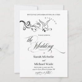 Simple Classic love birds Wedding Invitation Einladung